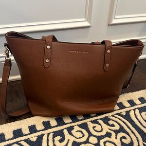 Poppy & Peonies Chestnut Leather Go-Getter Tote